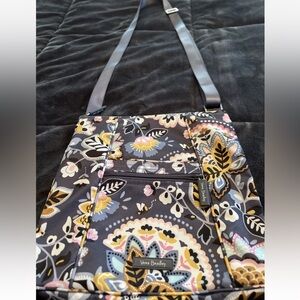 Vera Bradley Black Medallion/Floral Adjustable Crossbody Bag